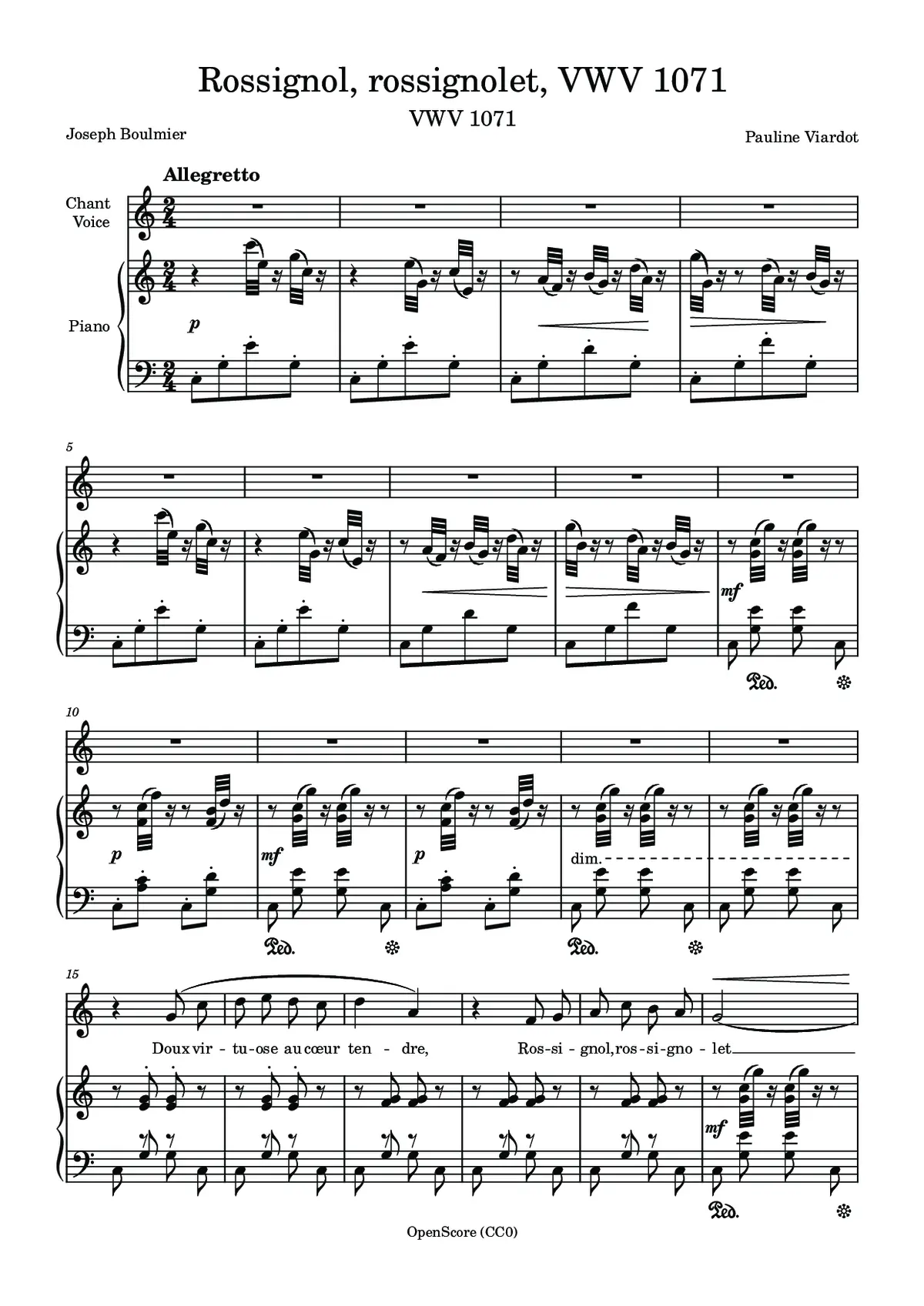 Rossignol, rossignolet, VWV 1071 - Page 1