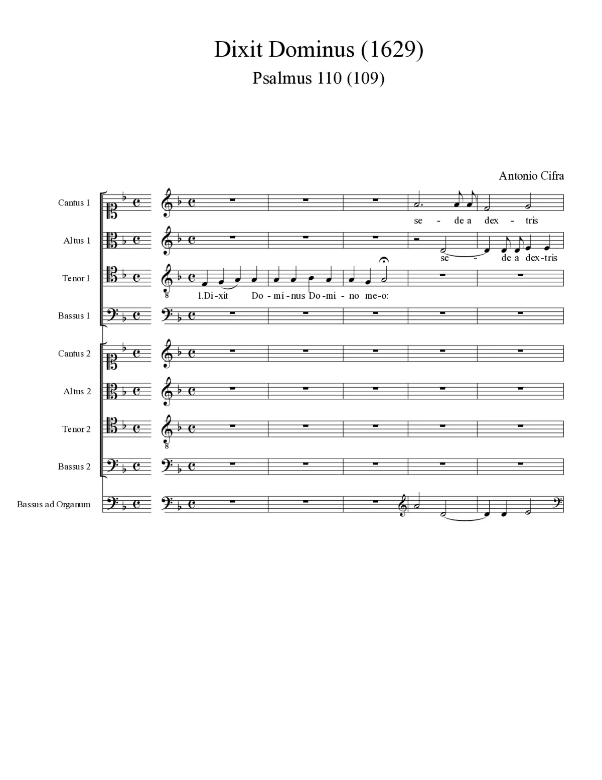 Dixit Dominus (1629) - Page 1