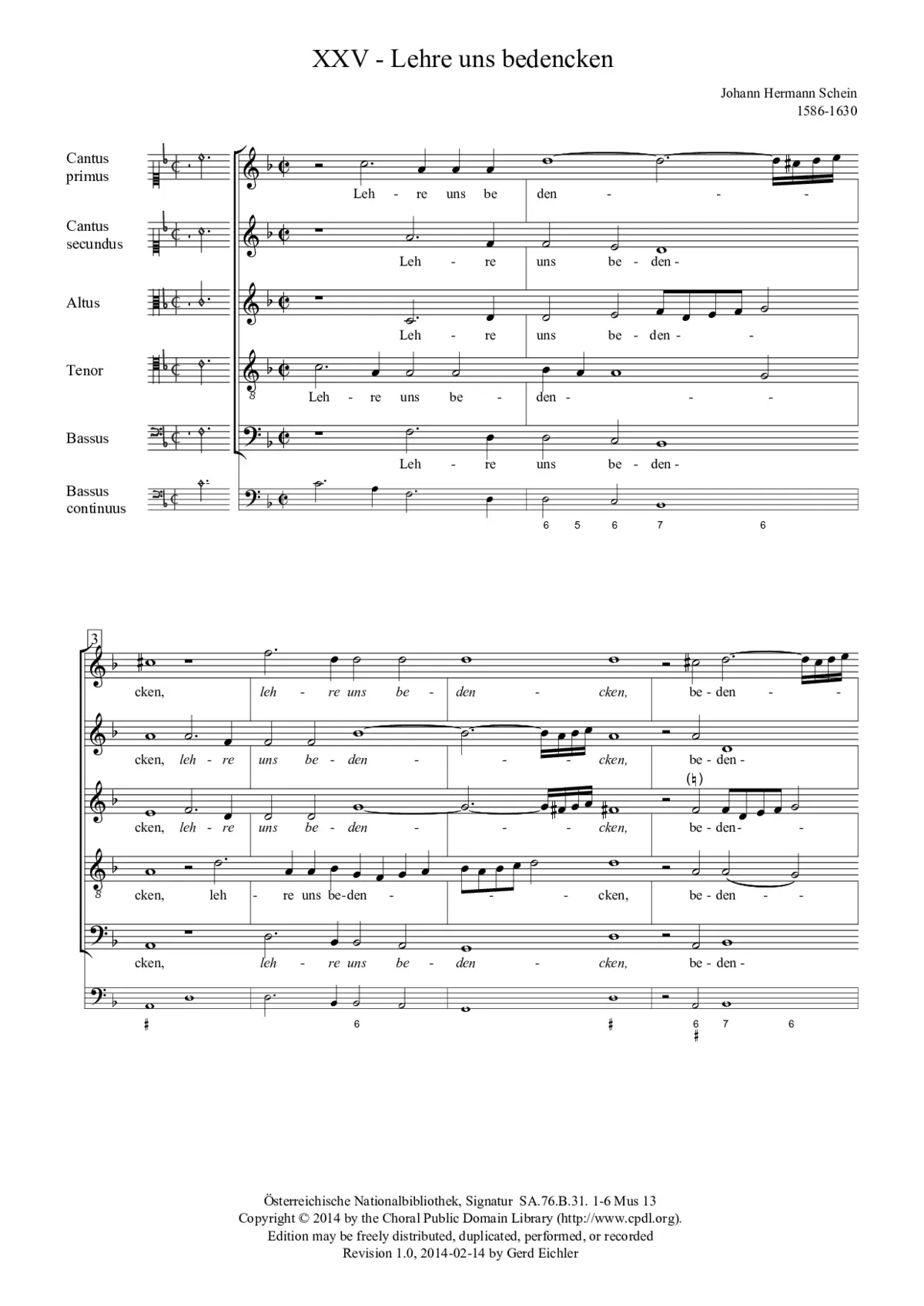 Lehre uns bedenken - Page 1