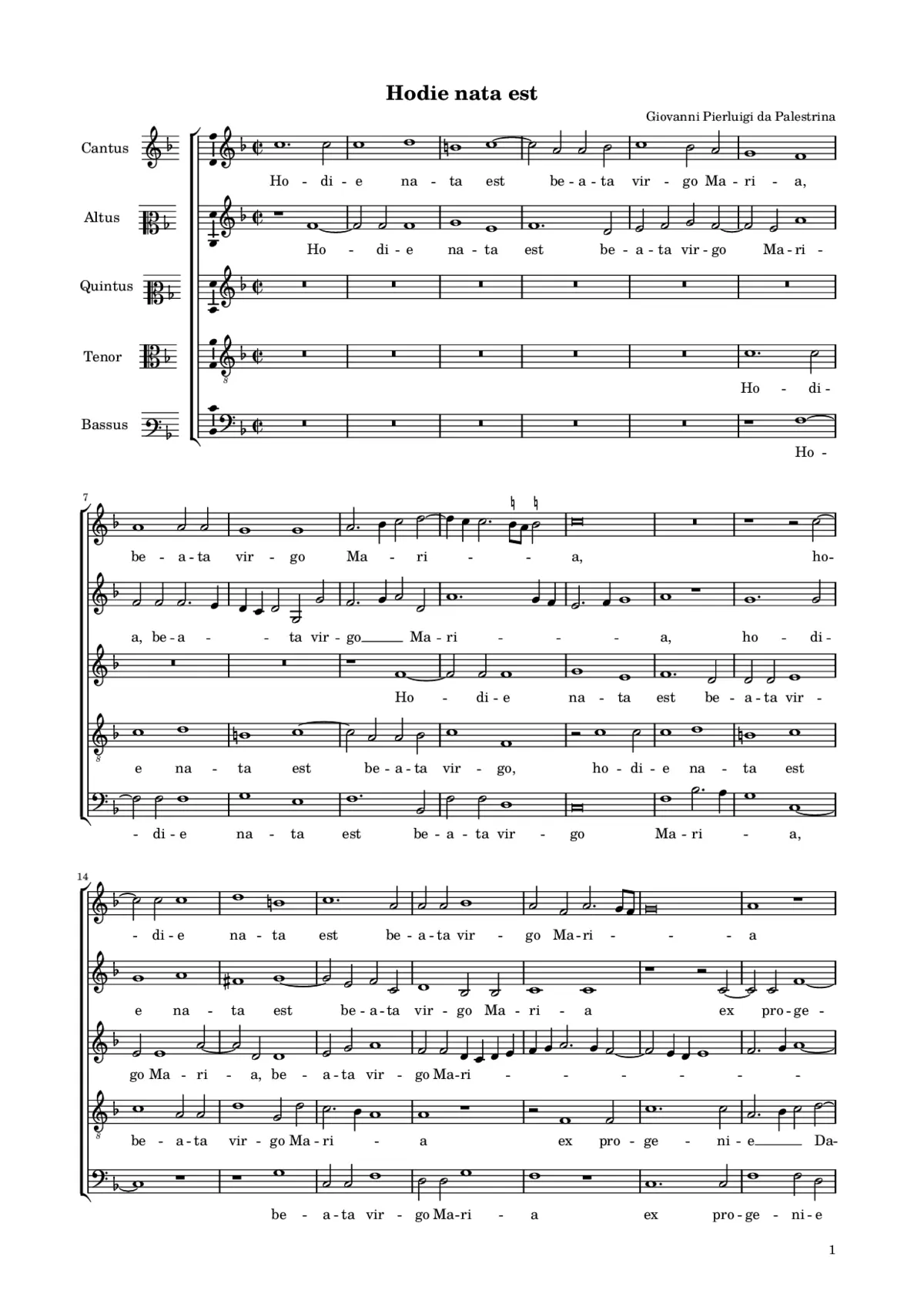 Hodie nata est beata virgo Maria - Page 1