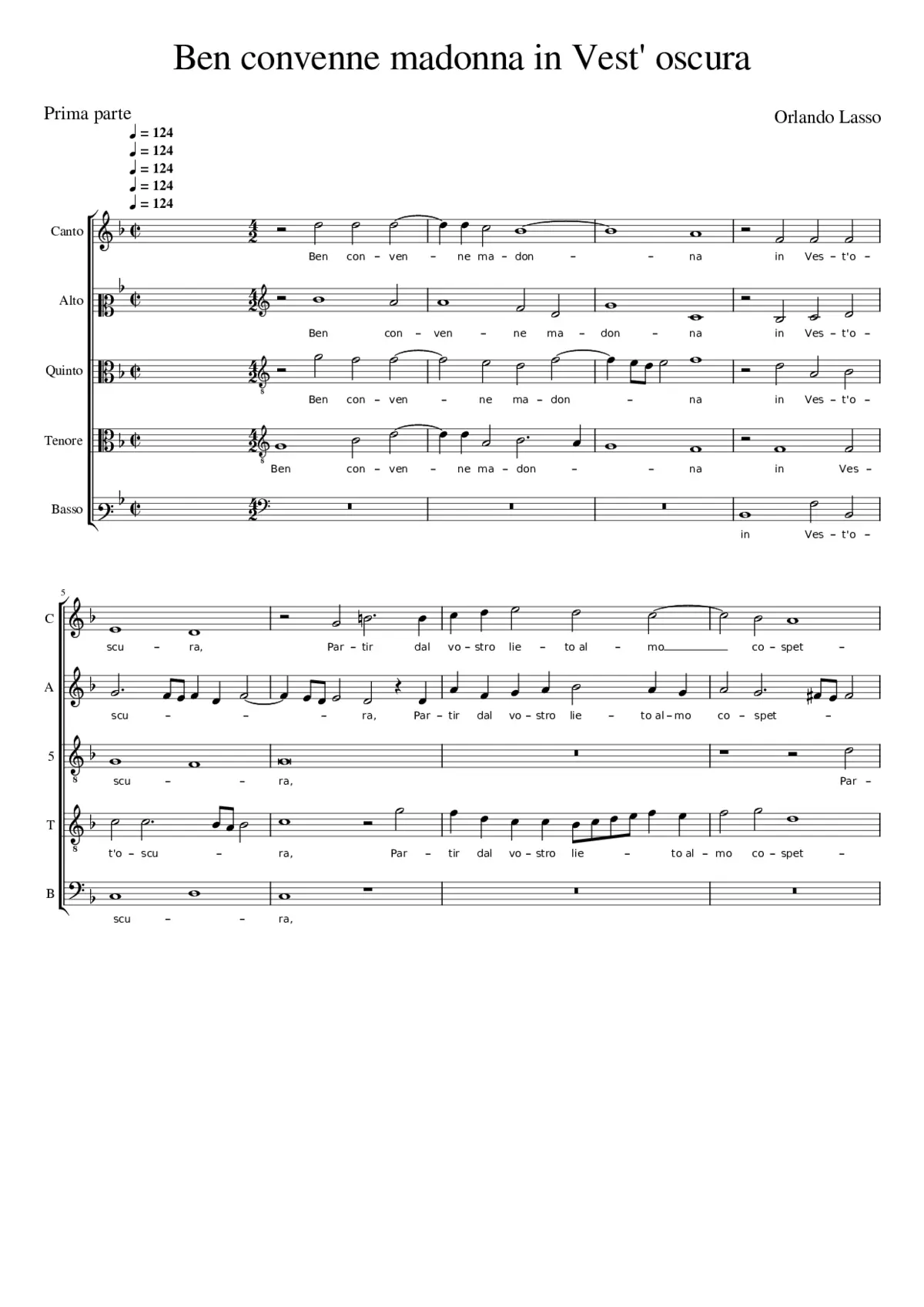 Ben convenne madonna in Vest' oscura - Page 1