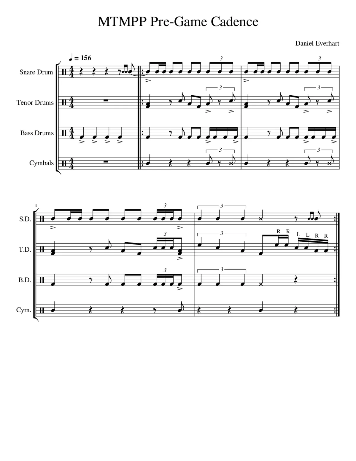 MTMPP Pre Game Cadence - Page 1
