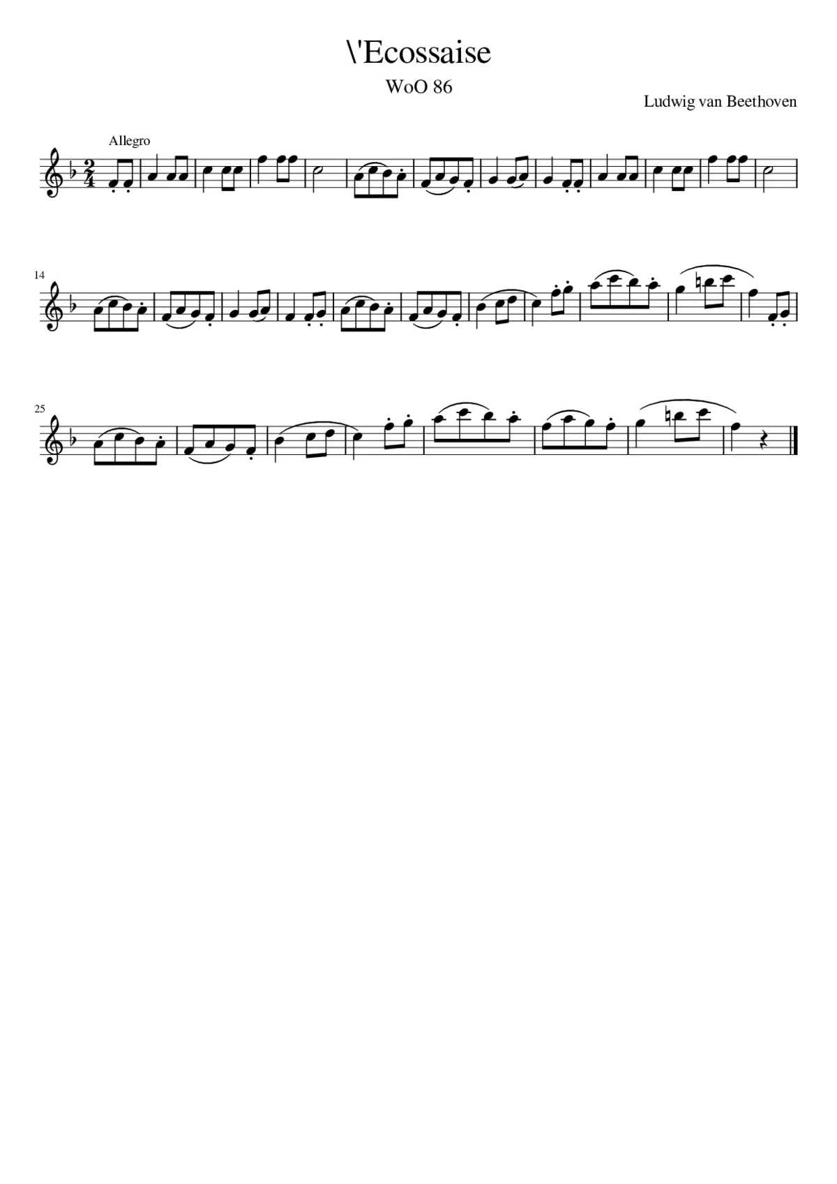 Ecossaise WoO 86 - Page 1