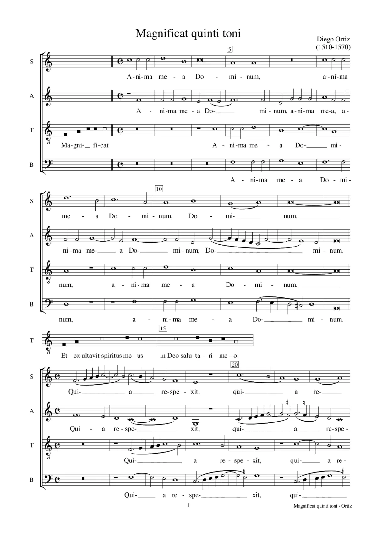 Magnificat quinti toni - Page 1