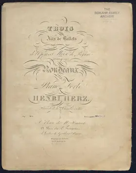 3 Airs de ballets de l'opéra de Moïse arrangés en rondeaux