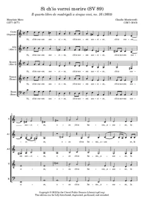 Sì ch'io vorrei morire