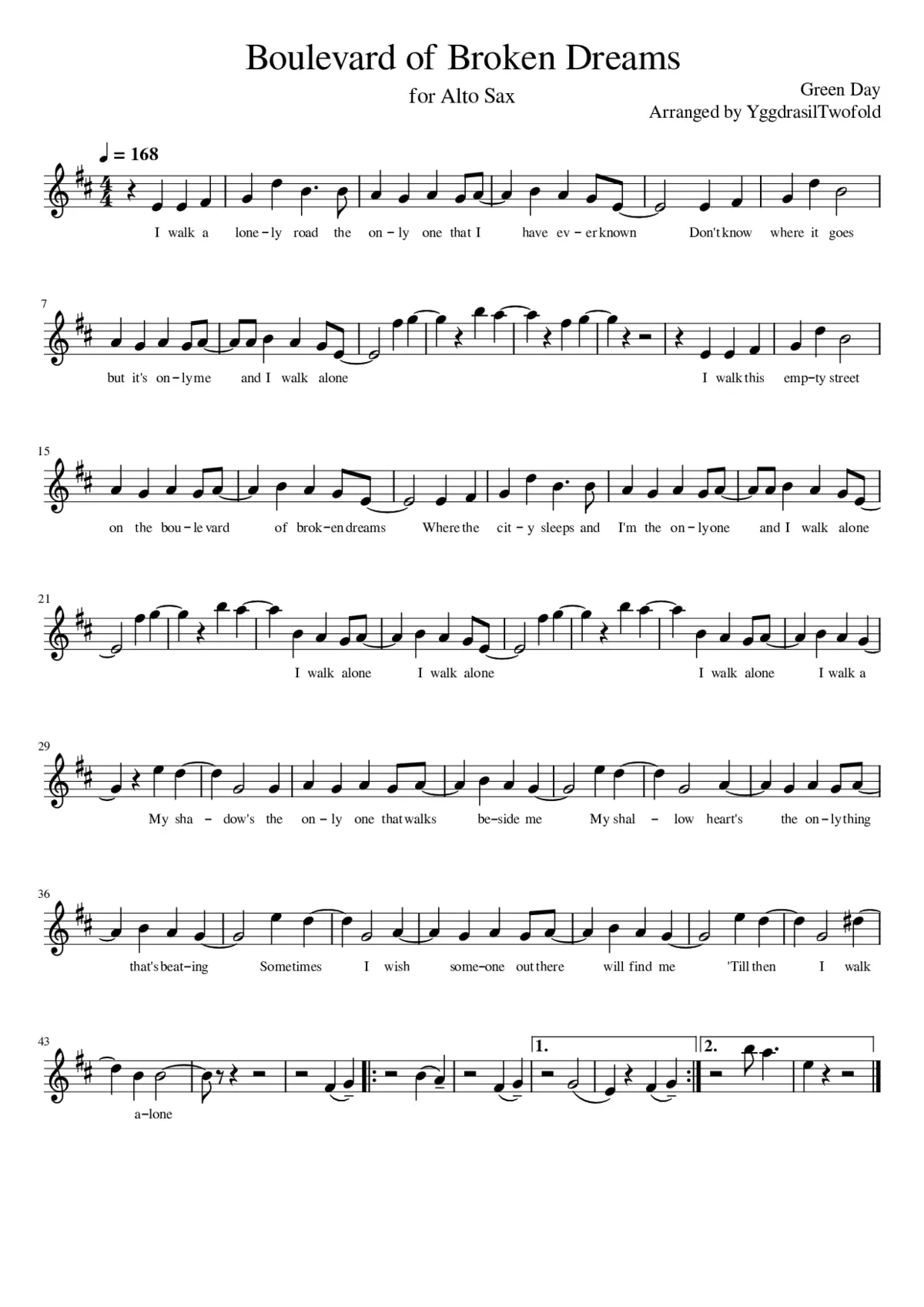 boulevard of broken dreams - Page 1