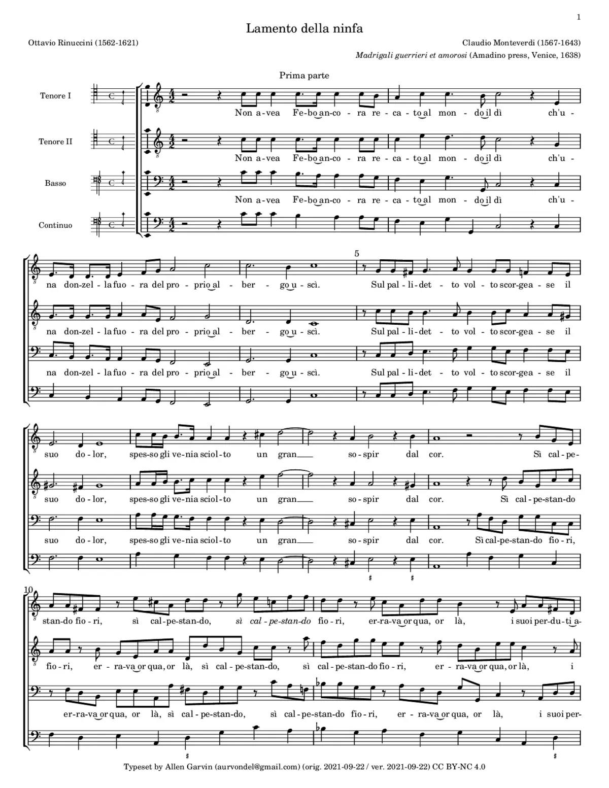 Lamento della Ninfa - Page 1