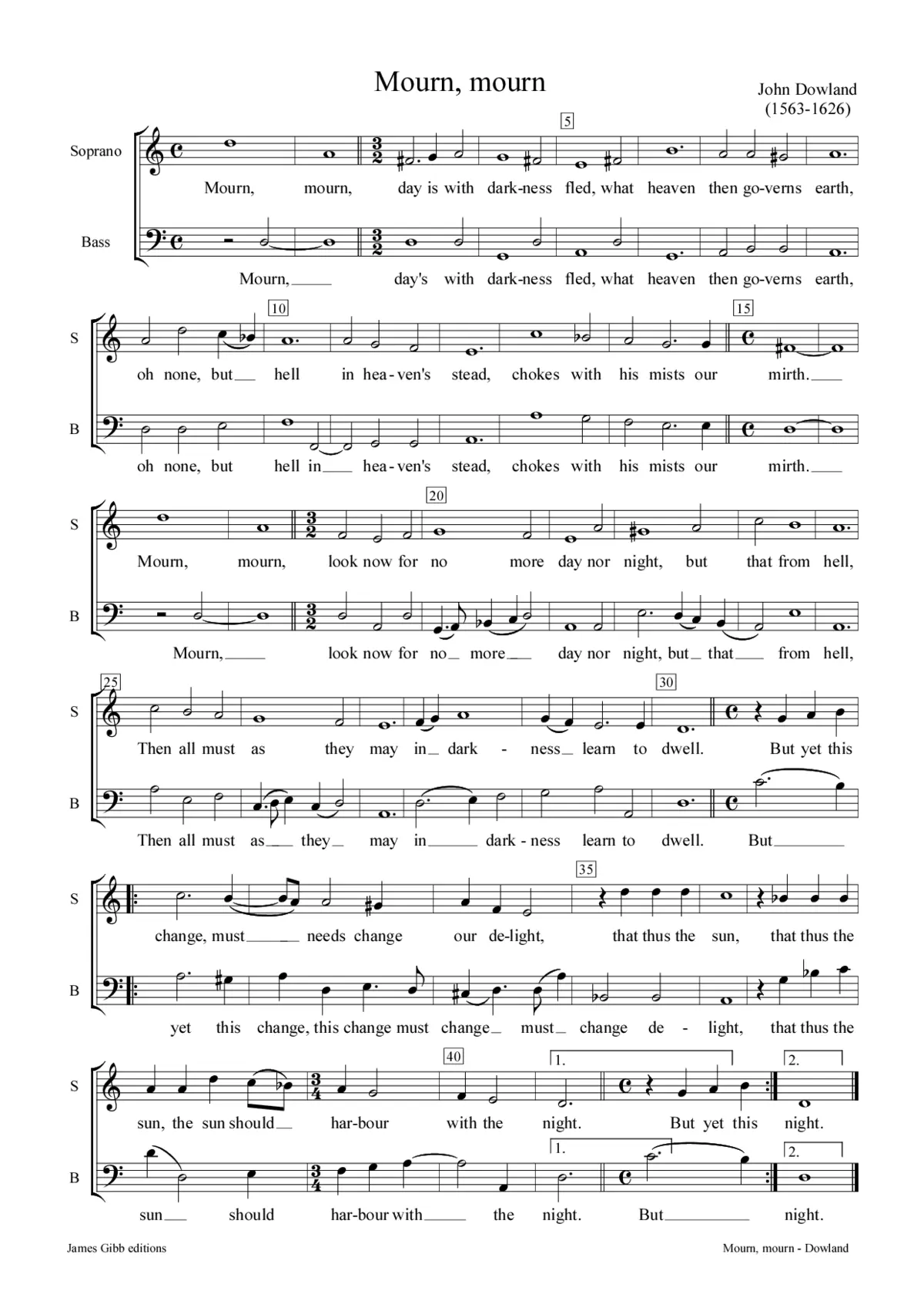 Mourn, mourn, day is with darkness fled - Page 1