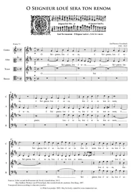 Pseaume 75 - O Seigneur loué sera ton renom