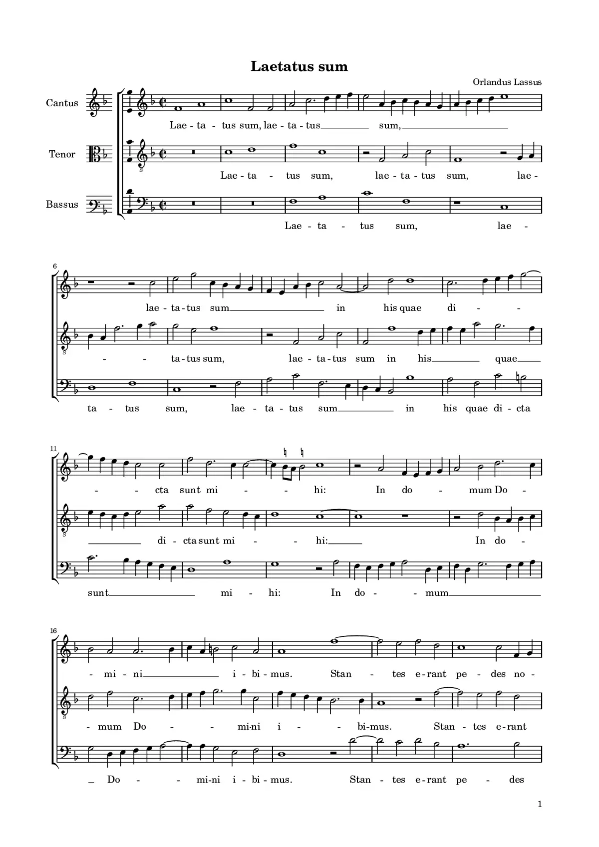 Laetatus sum - Page 1
