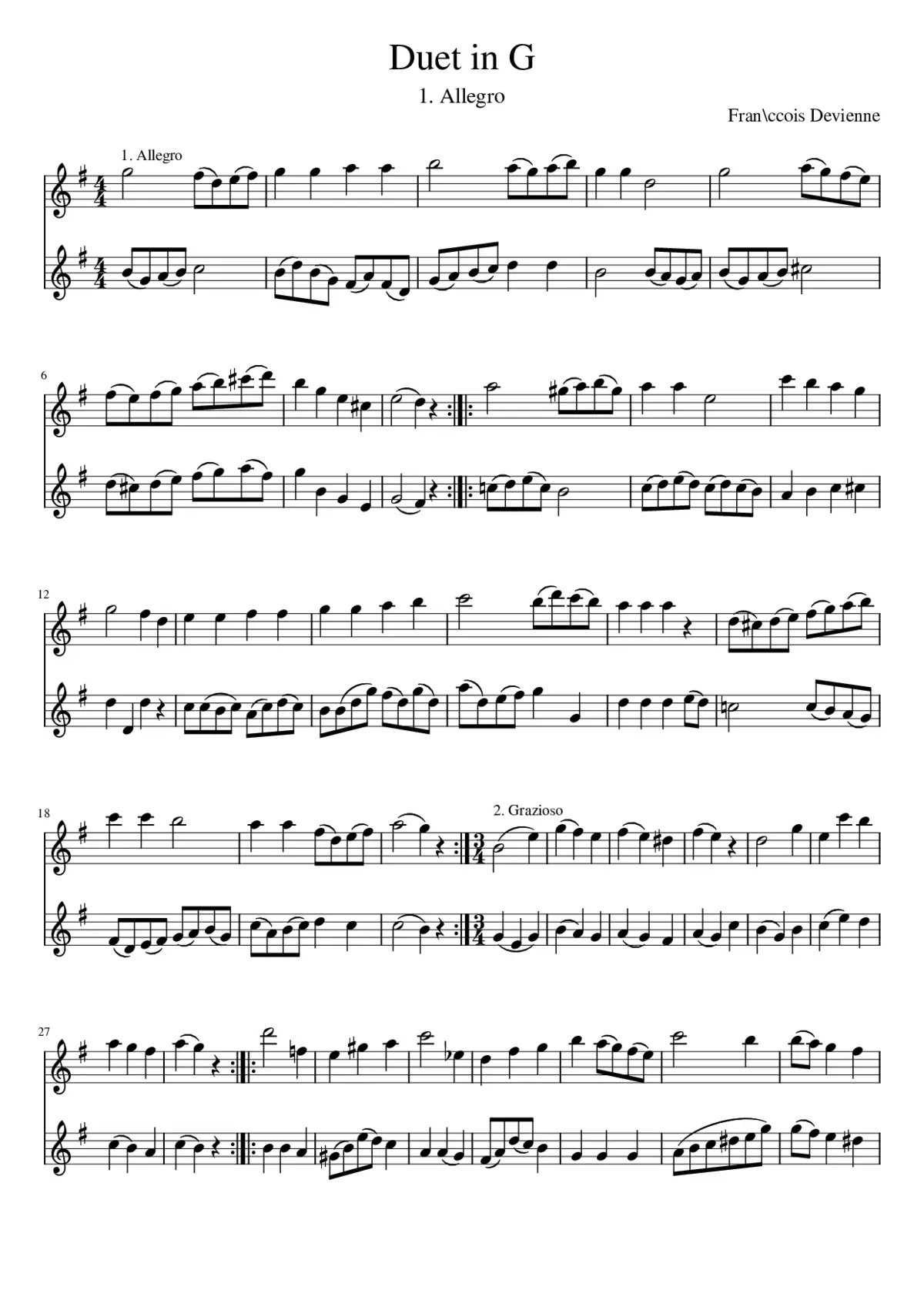 Duet in G - Page 1