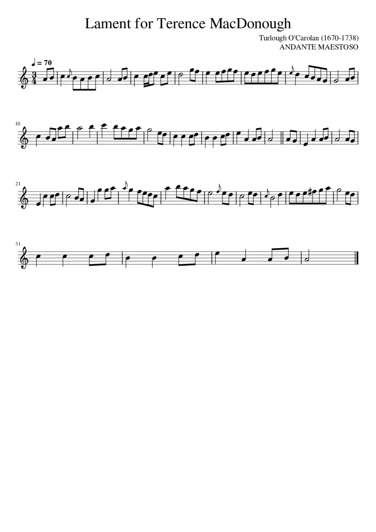 Lament for Terence MacDonough - Page 1