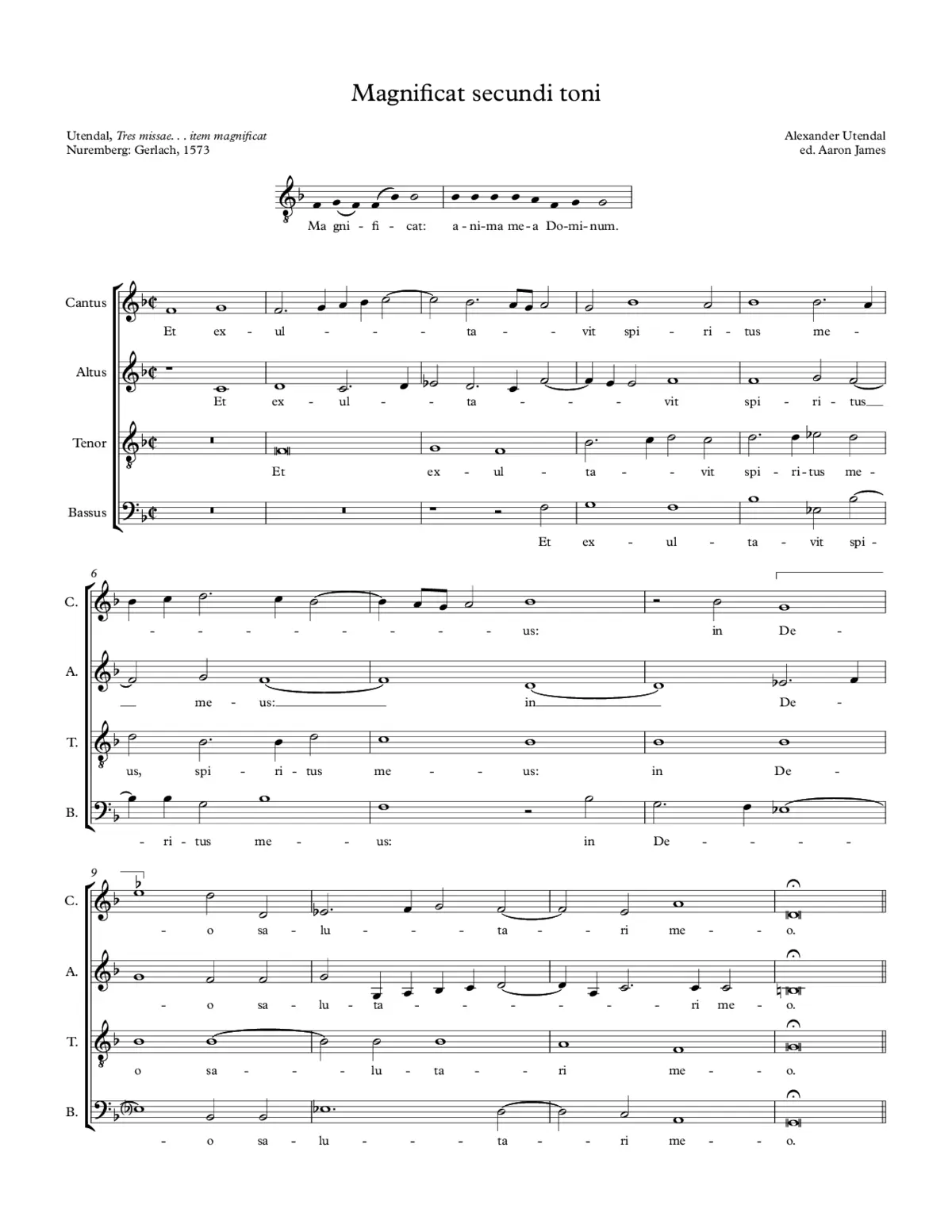 Magnificat secundi toni - Page 1