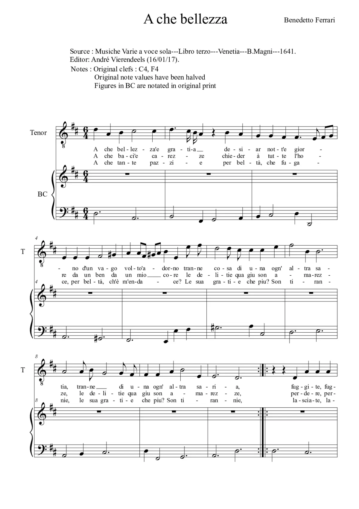 A che bellezza e gratia - Page 1