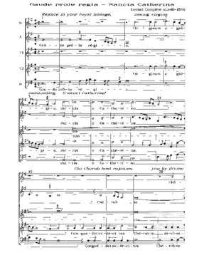 Gaude prole regia/Sancta Catherina