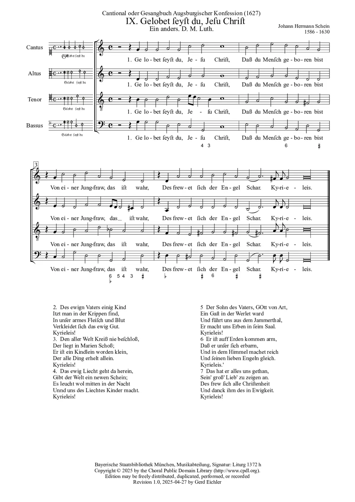 Gelobet seist du, Jesu Christ, a 4 - Page 1