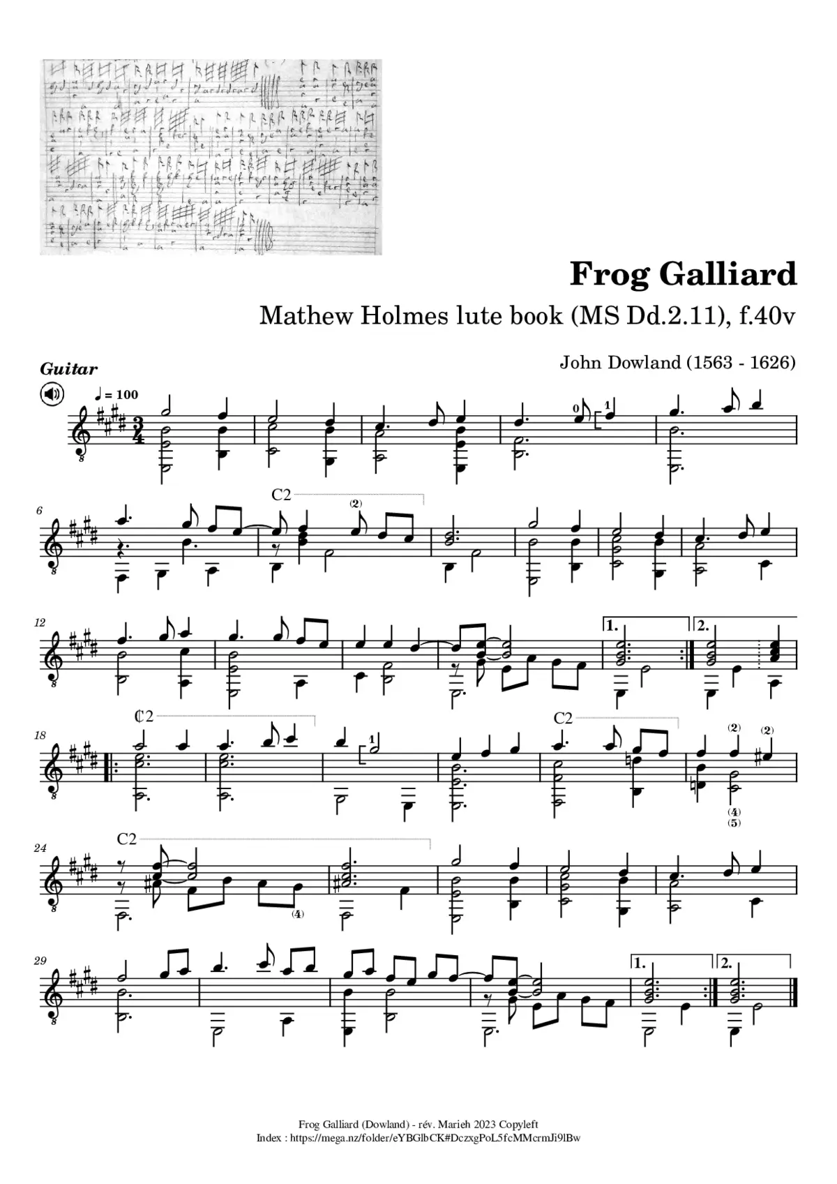 Frog Galliard - Page 1