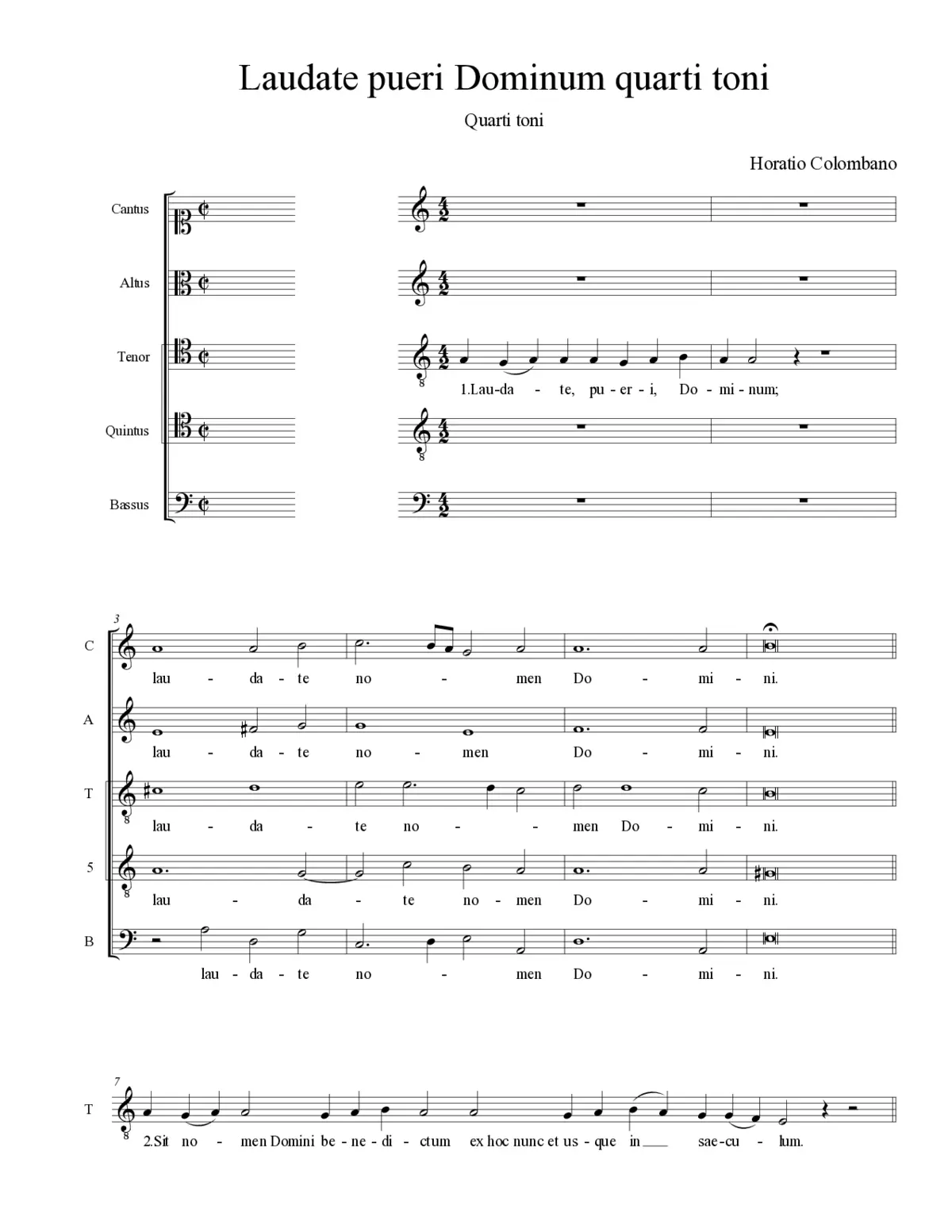 Laudate pueri Dominum quarti toni - Page 1
