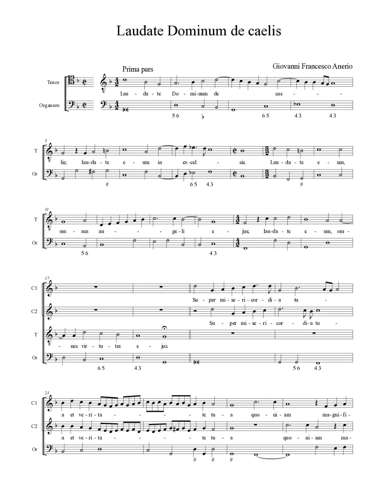 Laudate Dominum de caelis - Page 1