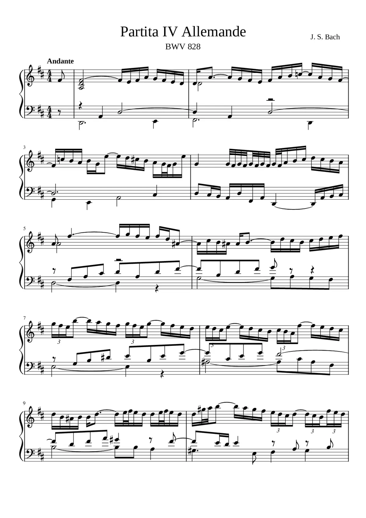 Partita in D major BWV 828 - Page 1
