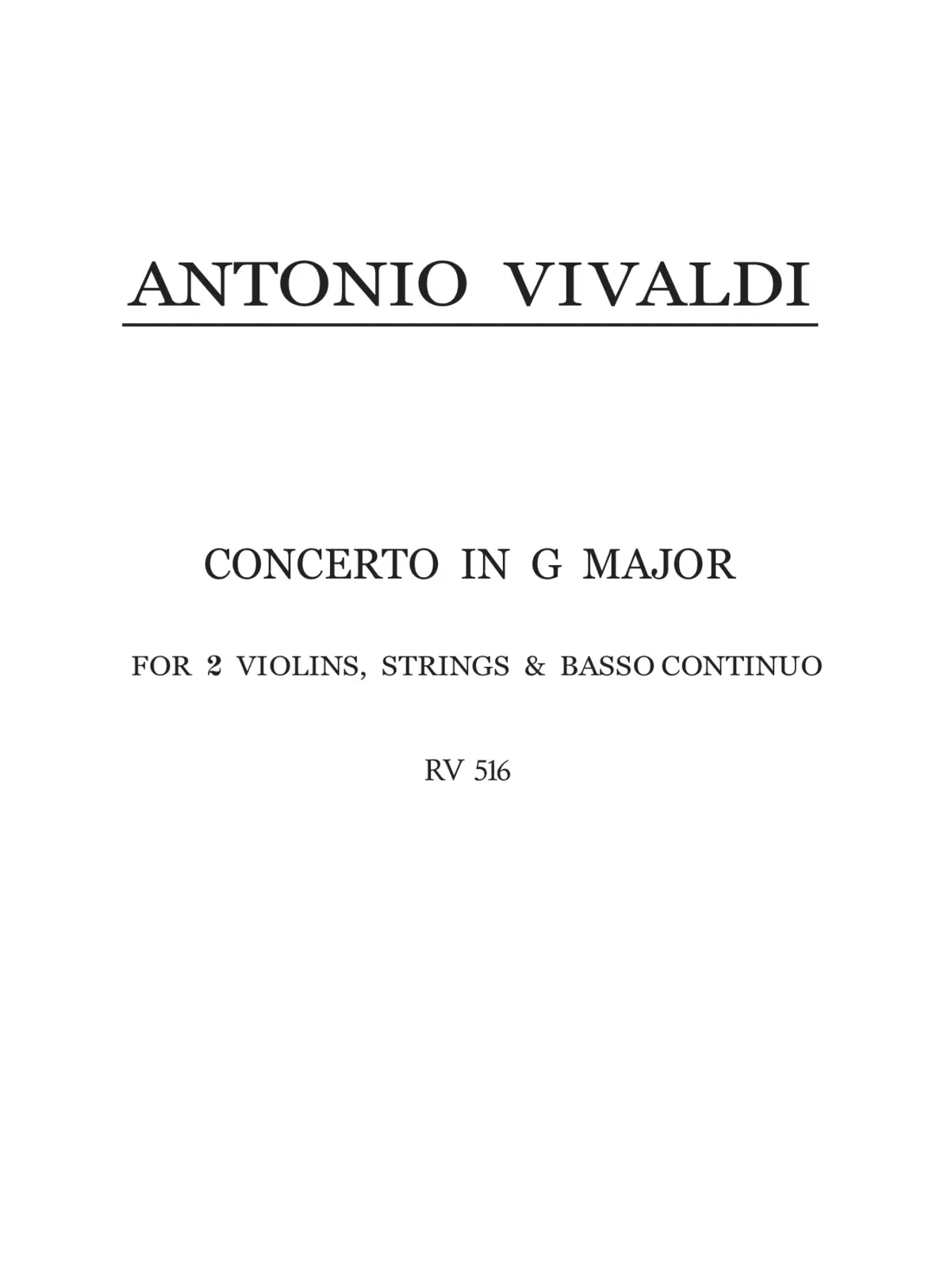 Concerto for 2 Violins in G major - Page 1