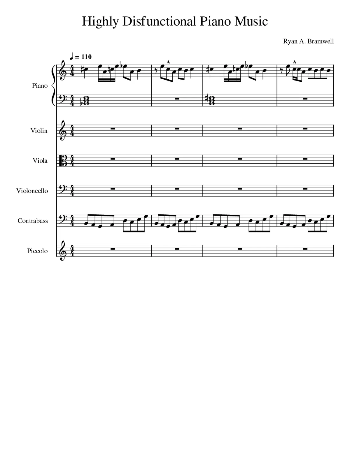Highly Dysfunctional Piano Music - Page 1