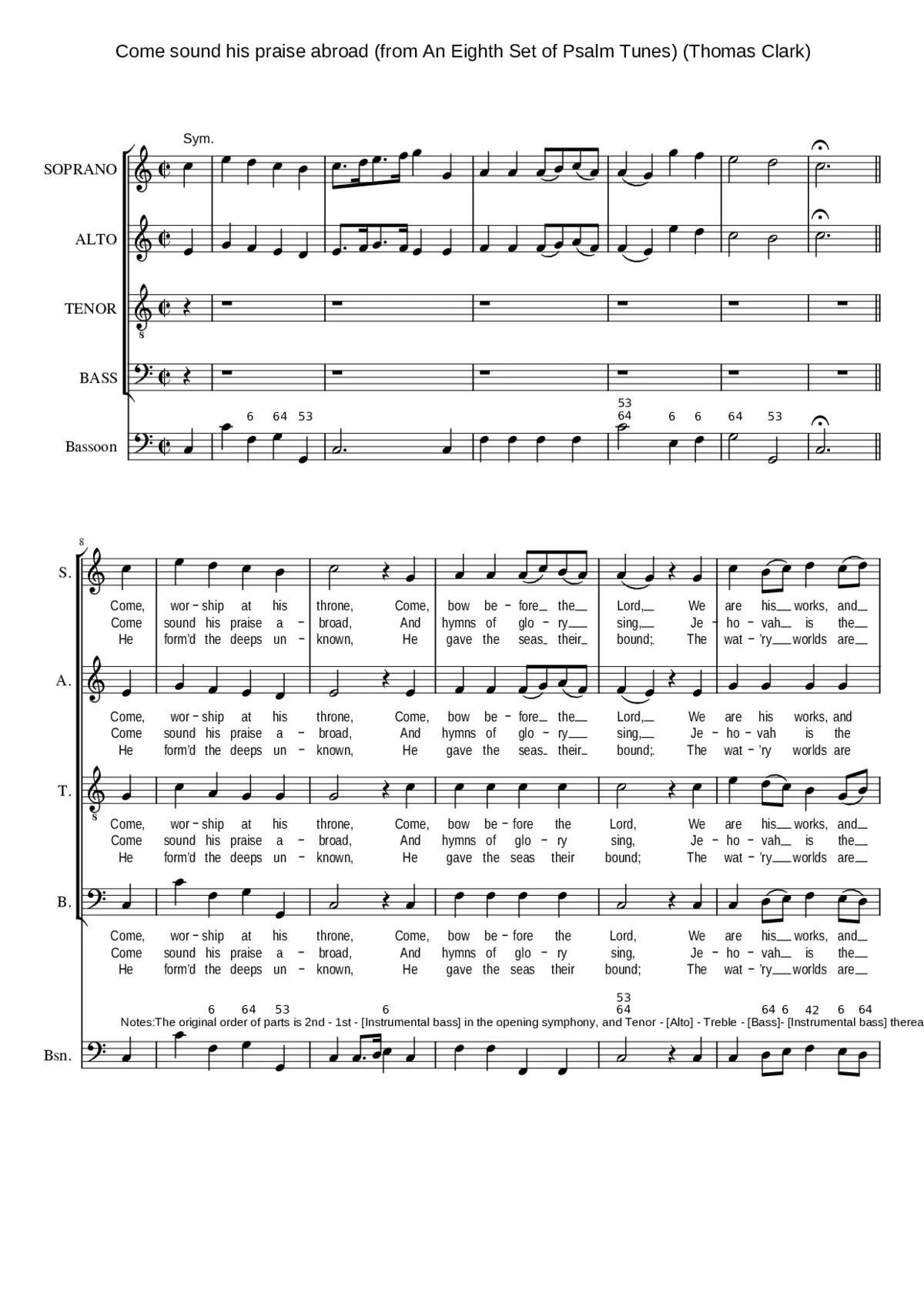 Come sound his praise abroad - Page 1