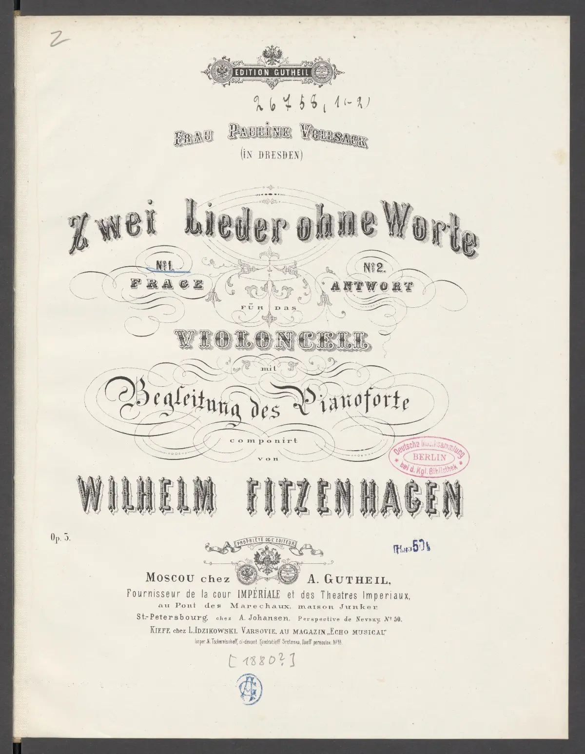 2 Lieder ohne Worte - Page 1