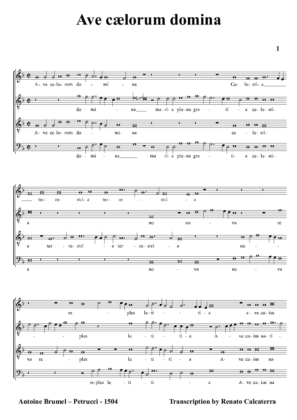 Ave cælorum domina - Page 1