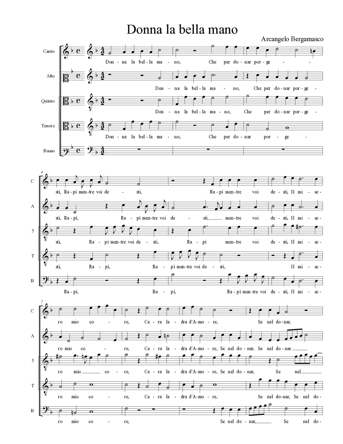 Donna la bella mano - Page 1