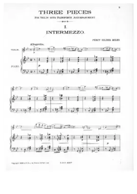 3 Pieces for violin with pianoforte accompaniment