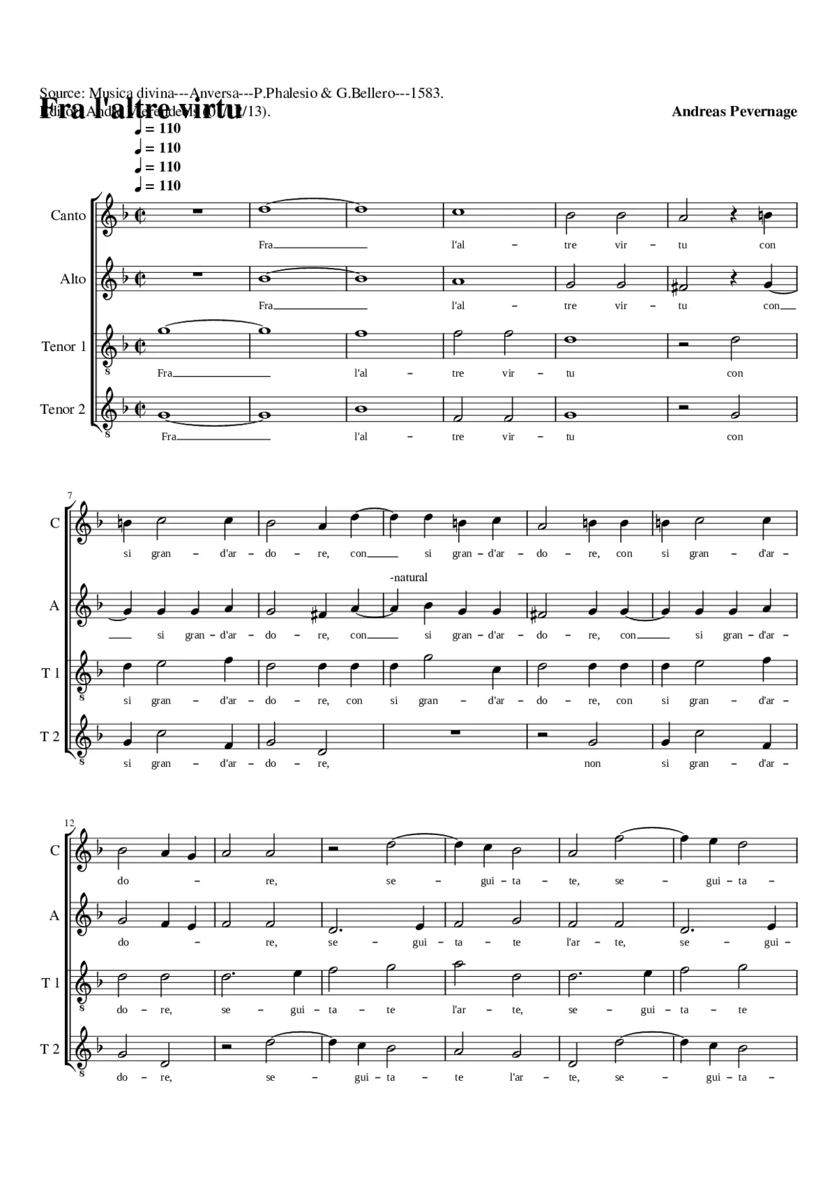 Fra l'altre virtu - Page 1