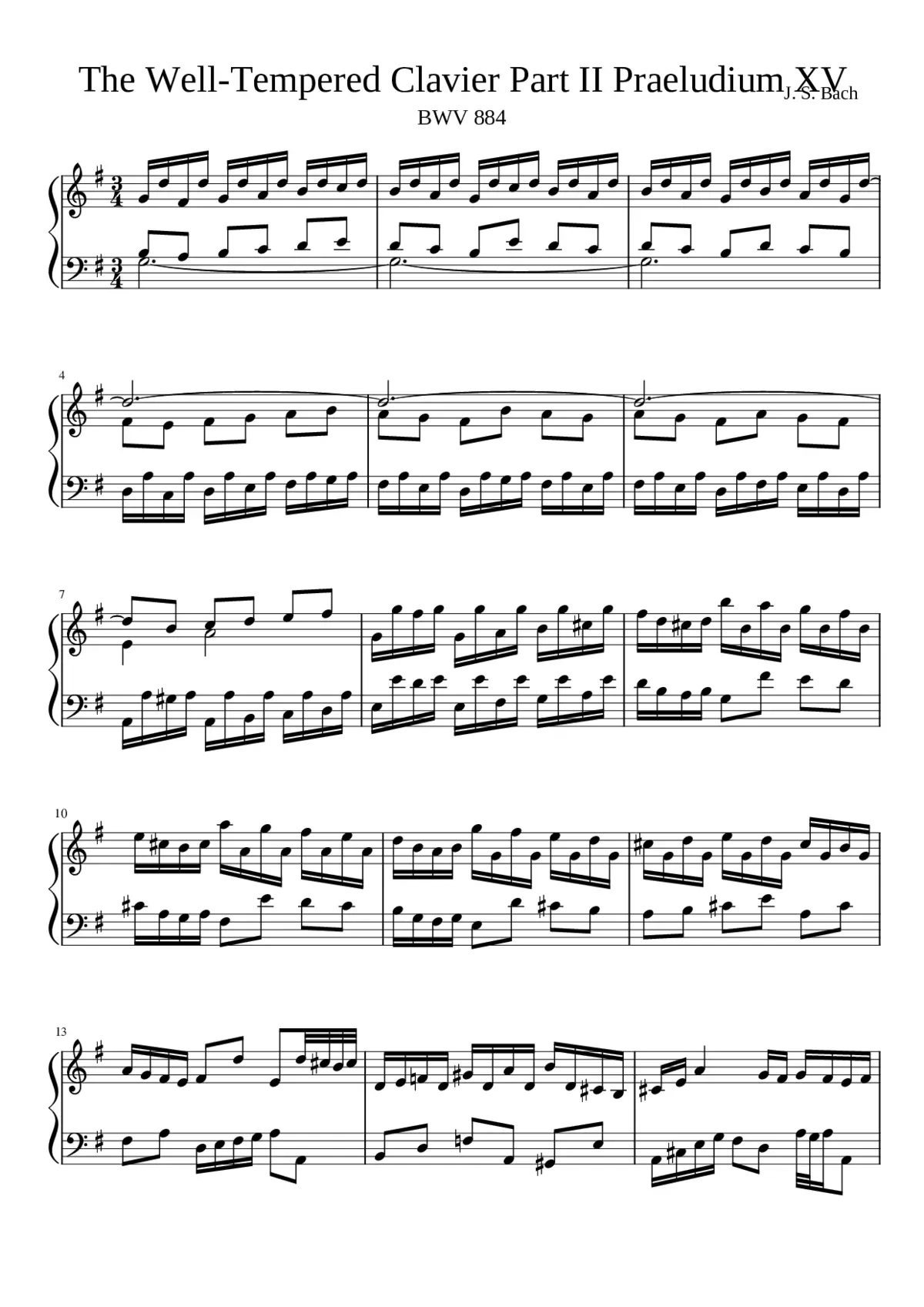 Prelude and Fugue in G major BWV 884 - Page 1