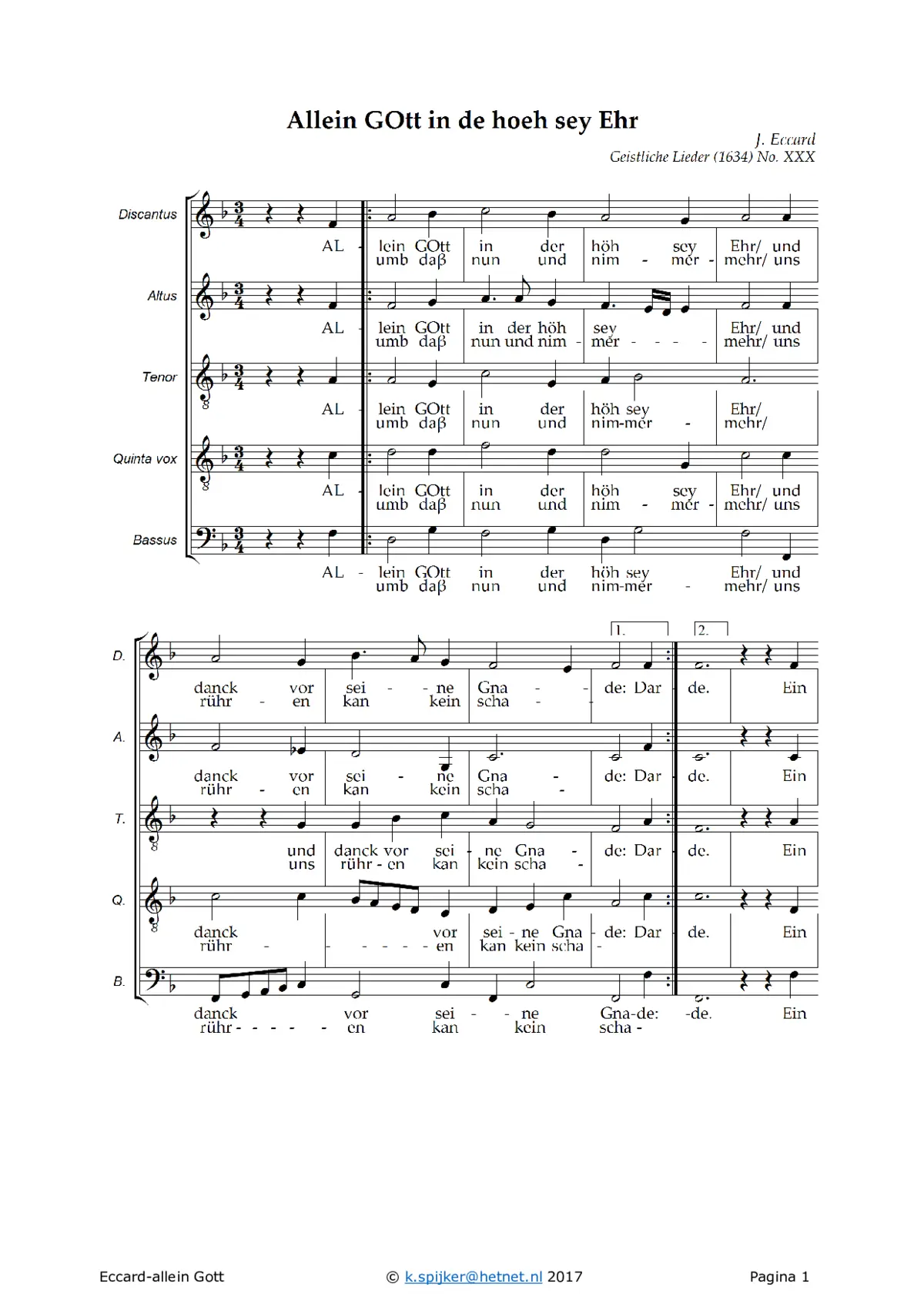 Allein Gott in der Höh sei Ehr - Page 1