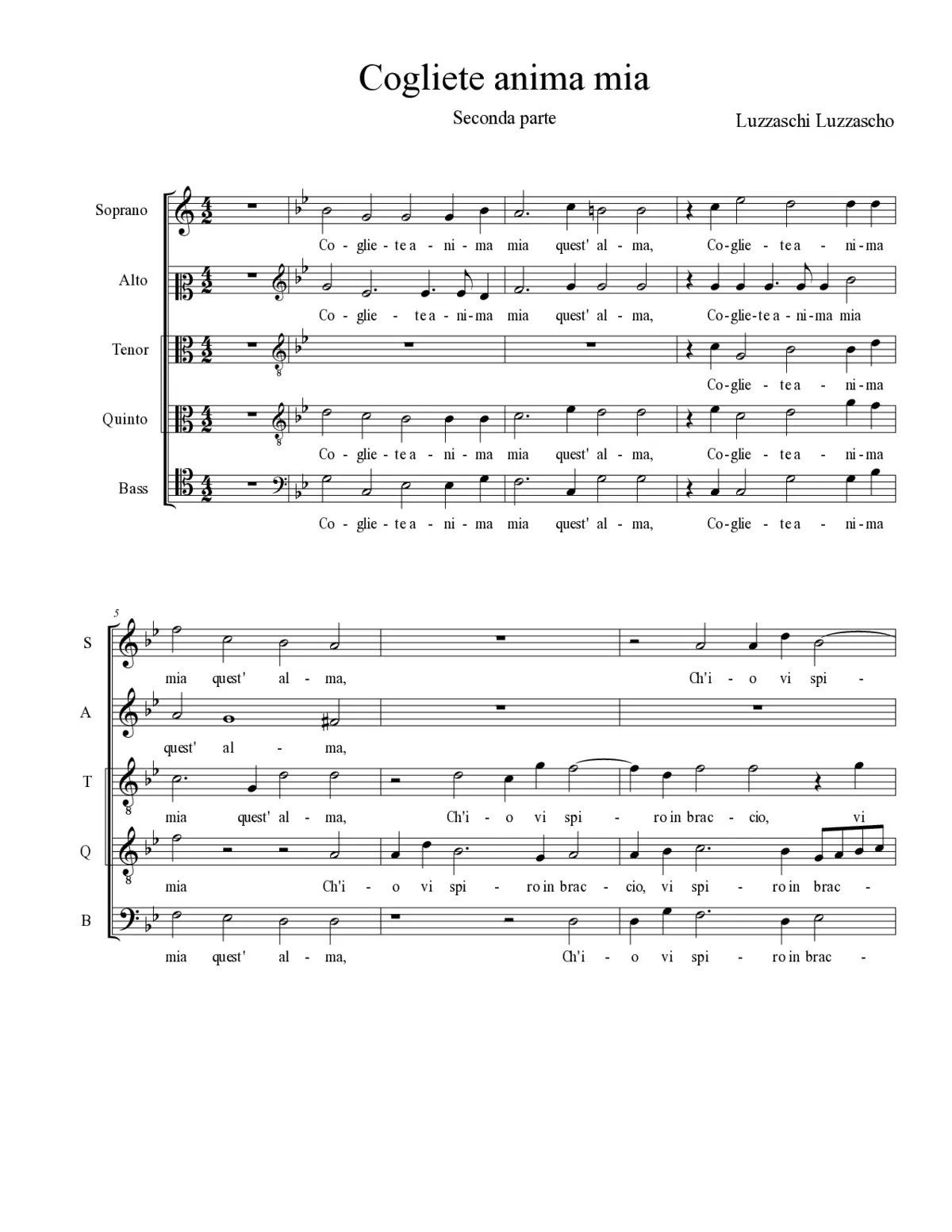 Cogliete anima mia - Page 1