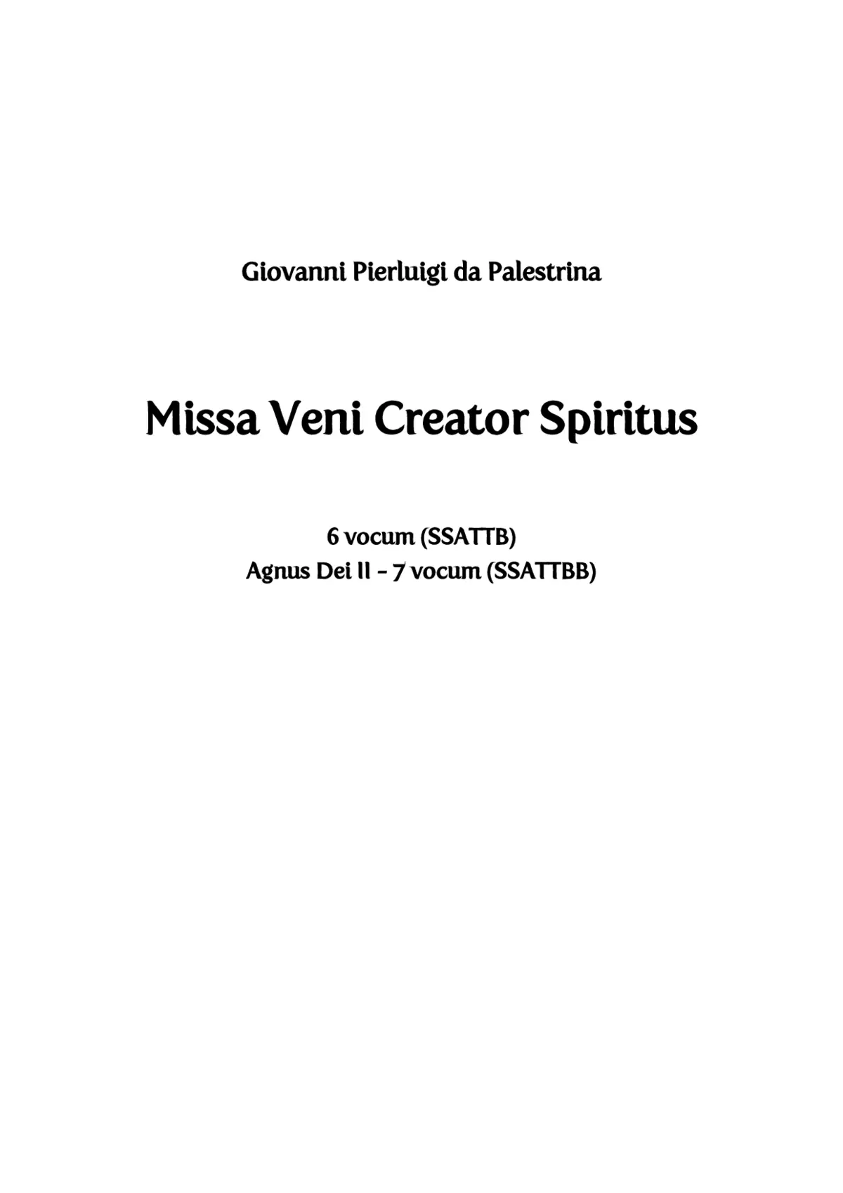 Missa Veni Creator Spiritus - Page 1