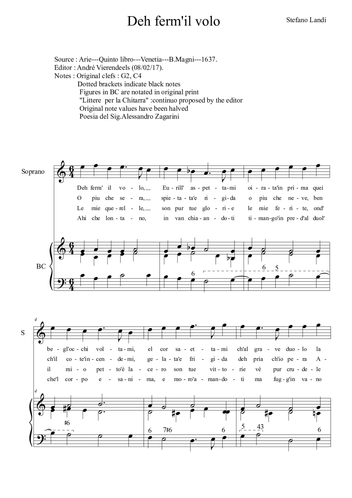 Deh ferm' il volo - Page 1