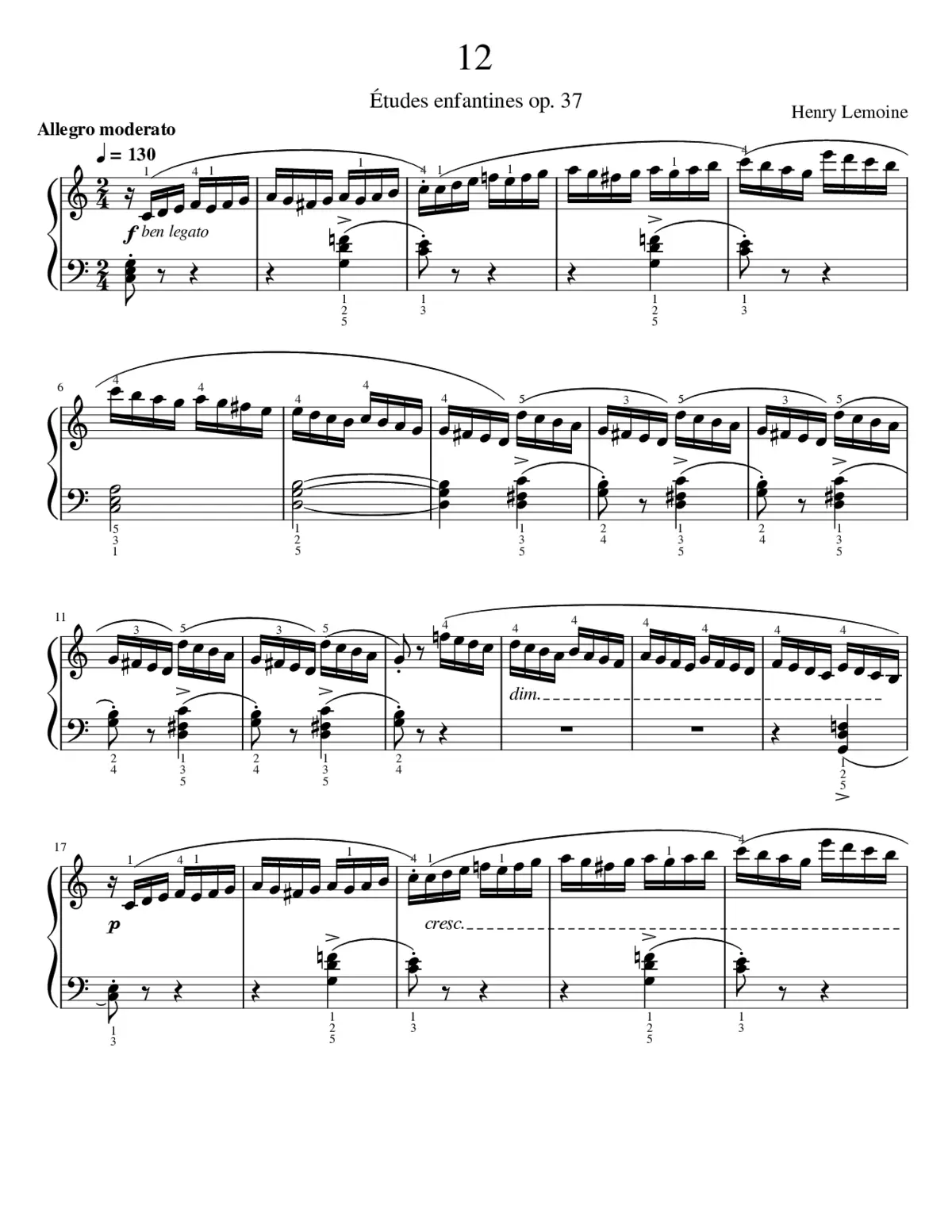 Études enfantines Op.37 - Page 1