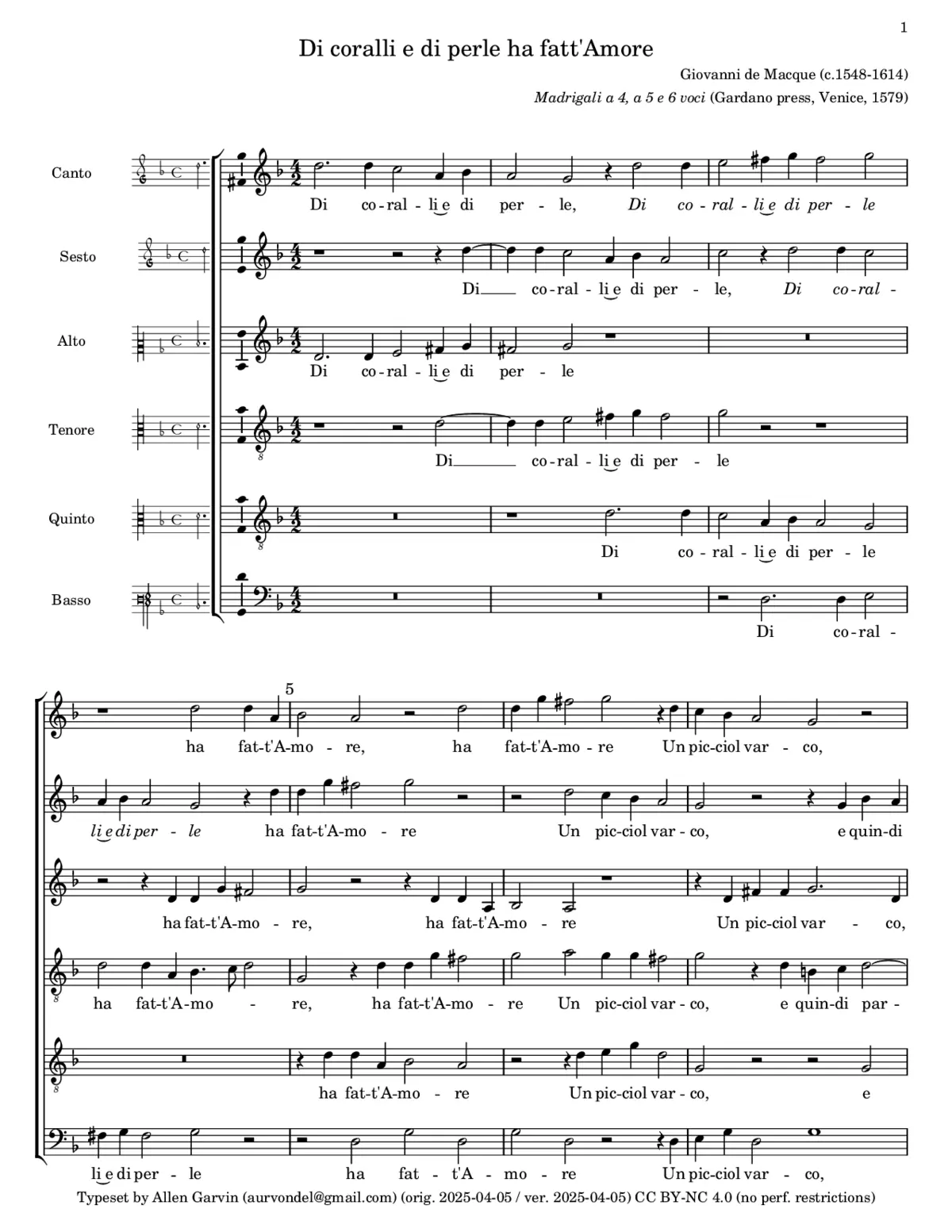 Di coralli e di perle - Page 1