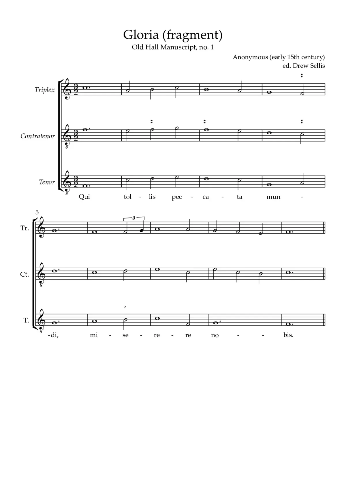 Gloria, Old Hall 1 - Page 1