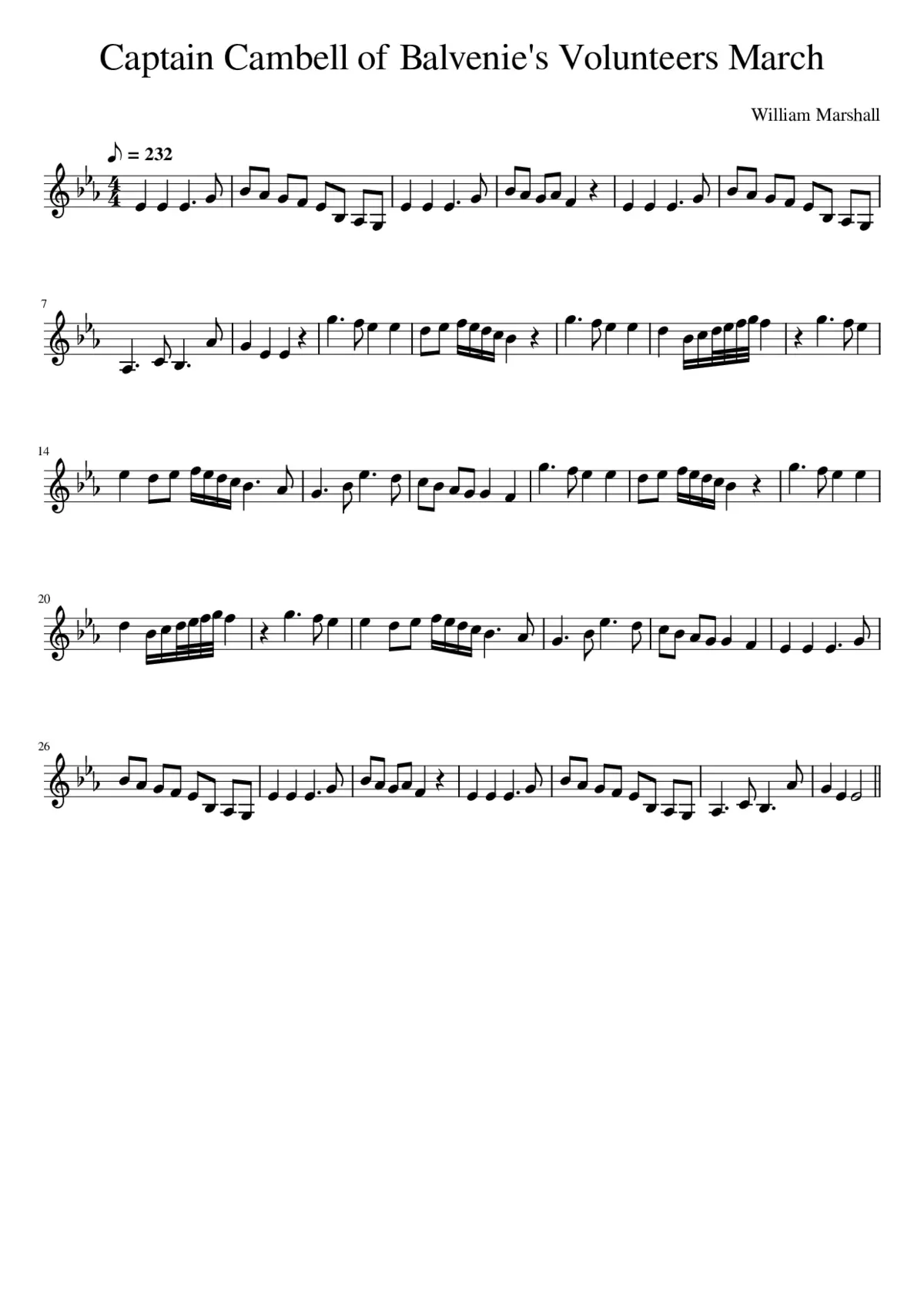 Captain Cambell of Balvenie's Volunteers March - Page 1