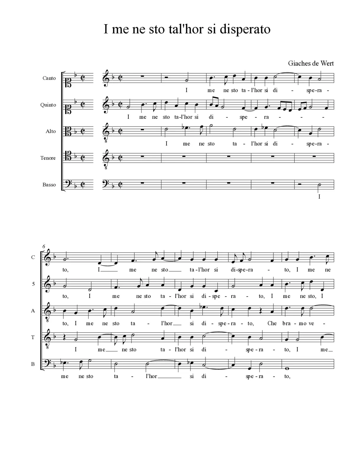 I me ne sto tal'hor si disperato - Page 1