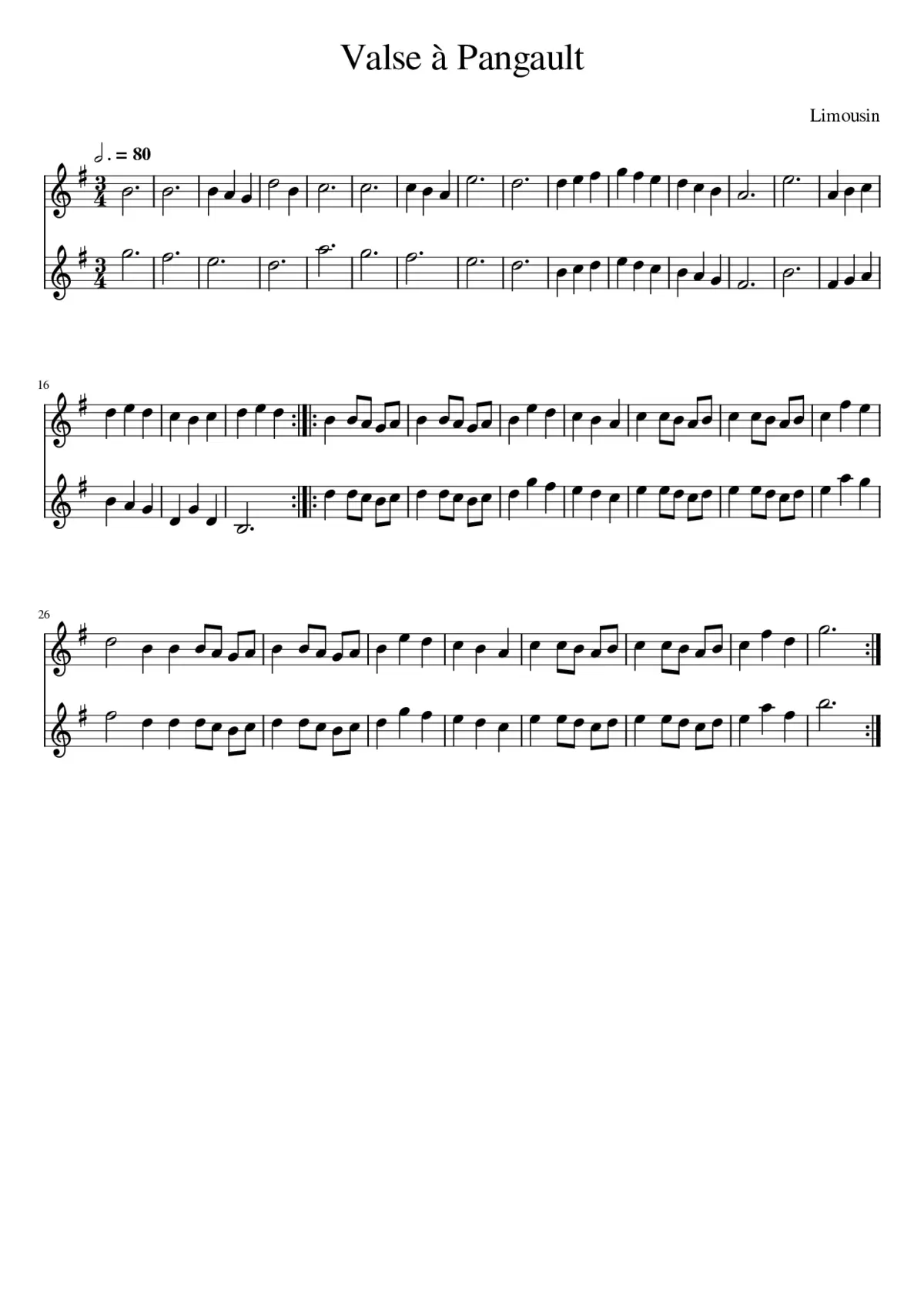 Valse à Pangault - Page 1