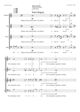 Salve Regina II an alternatim setting appearing before the through-composed Salve Regina (Francesco Soriano) in the 1619 edition but in 2nd position in Prozske's anthology.