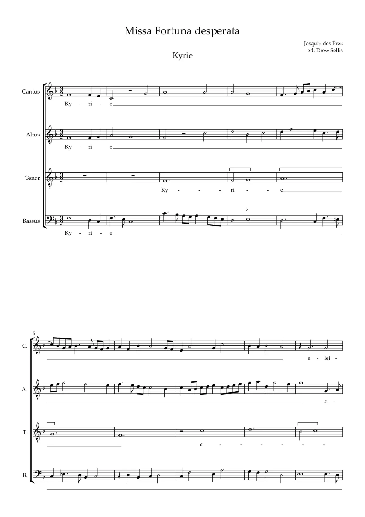 Missa Fortuna desperata - Page 1