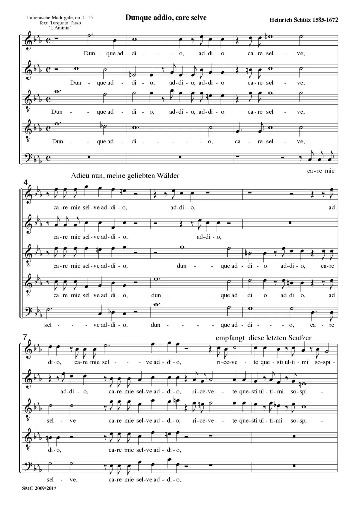 Dunque addio, SWV 15 - Page 1