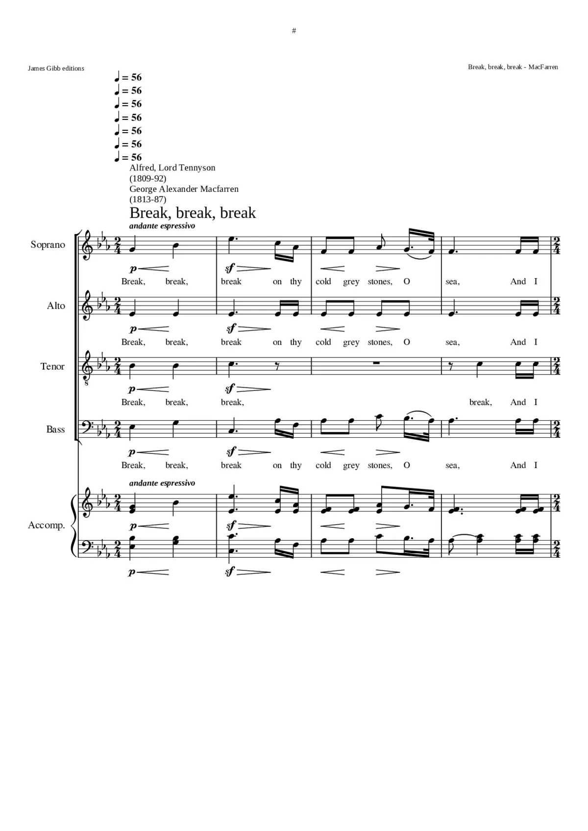 Break break break on thy cold grey stones O sea - Page 1