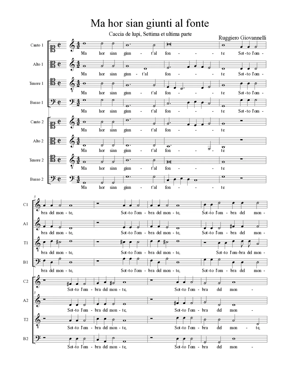 Ma hor sian giunti al fonte - Page 1