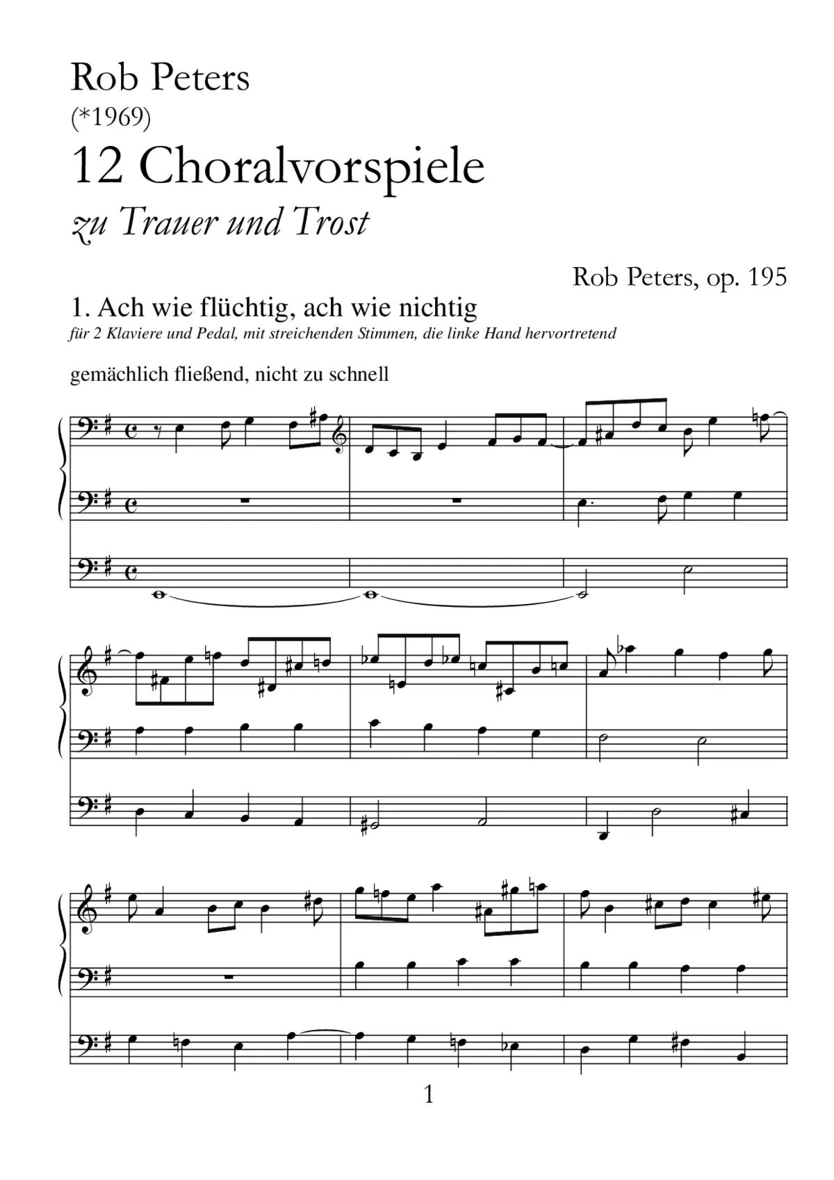 12 Choralvorspiele zu Trauer und Trost - Page 1